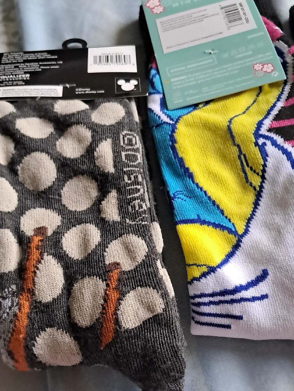 Disney, smurf and home alone socks